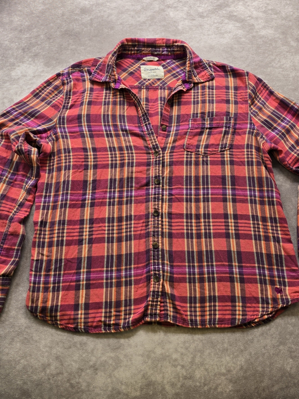 Aeropostale Boyfriend Plaid Button Up Shirt Women’s XL